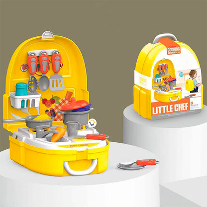 Cocina Maleta Chef Juguete 2 en 1 Didáctico Cocinero Niños