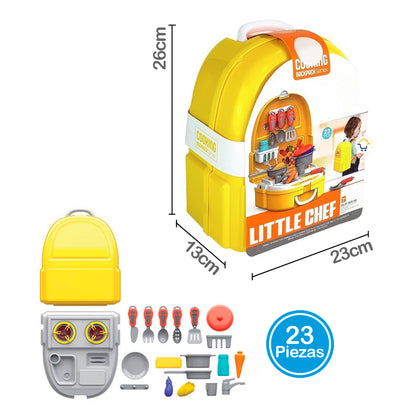 Cocina Maleta Chef Juguete 2 en 1 Didáctico Cocinero Niños